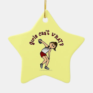 Light Womens Discus Ceramic Tree Decoration