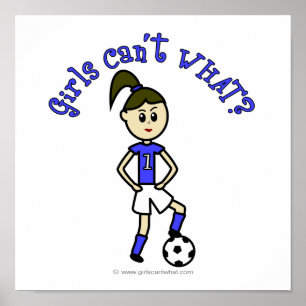 Light Womens Soccer in Blue Uniform Poster