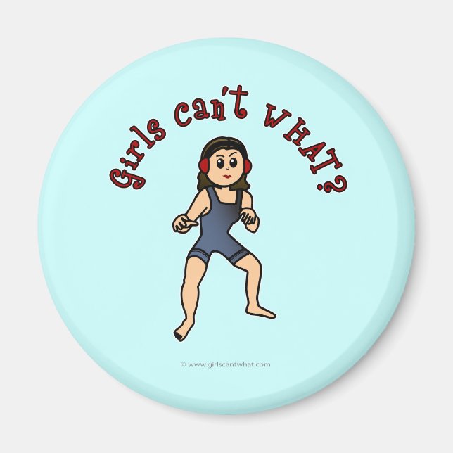Light Womens Wrestling Magnet (Front)