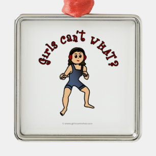 Light Womens Wrestling Metal Tree Decoration