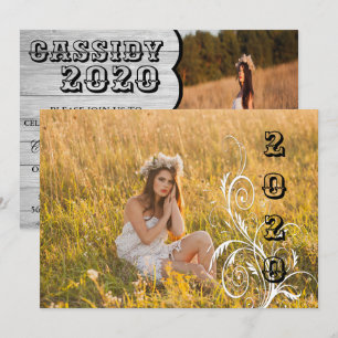 Light Wood Country Style Graduation Invitation