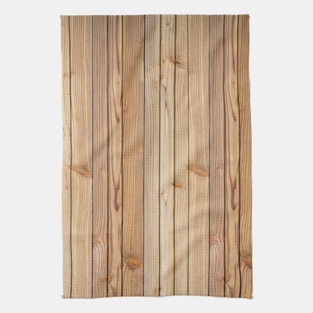 Light Wood Panelling Texture Tea Towel (Vertical)