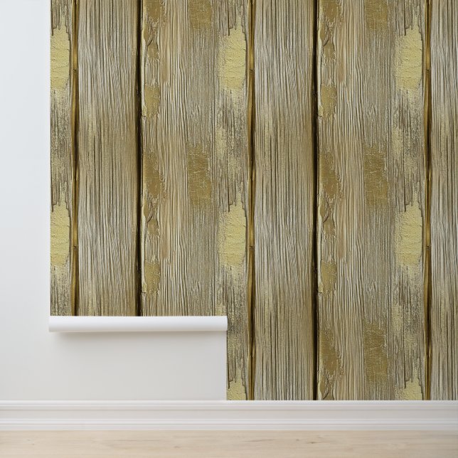 Light Wooden Board Pattern Wallpaper (Application)