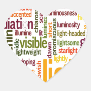 Light Word Cloud Art Print Heart Sticker
