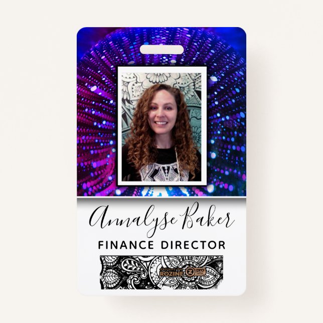 Light Worker Professional CNA Nurse Photo Name ID Badge (Front)