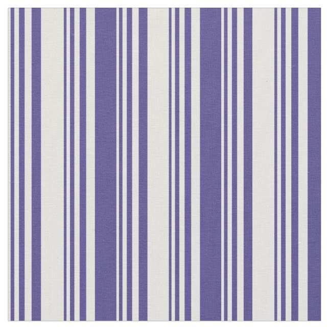Light Yellow and Dark Slate Blue Stripes Pattern Fabric (Close Up)