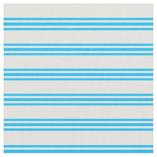 Light Yellow and Deep Sky Blue Coloured Lines Fabric (Close Up)