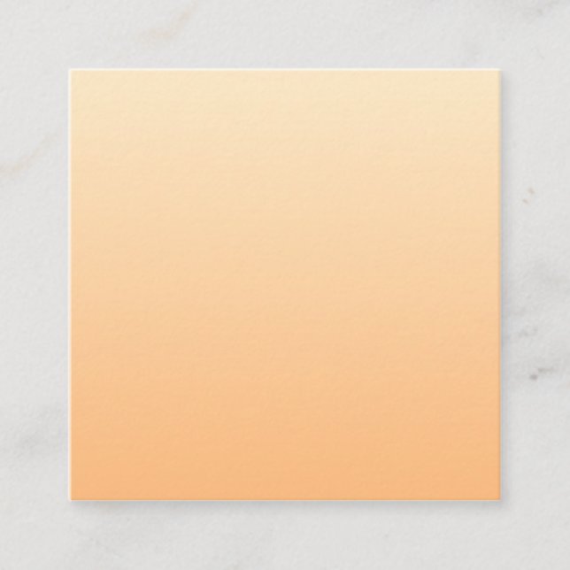 Light Yellow and Orange Colour Gradient Square Business Card (Front)