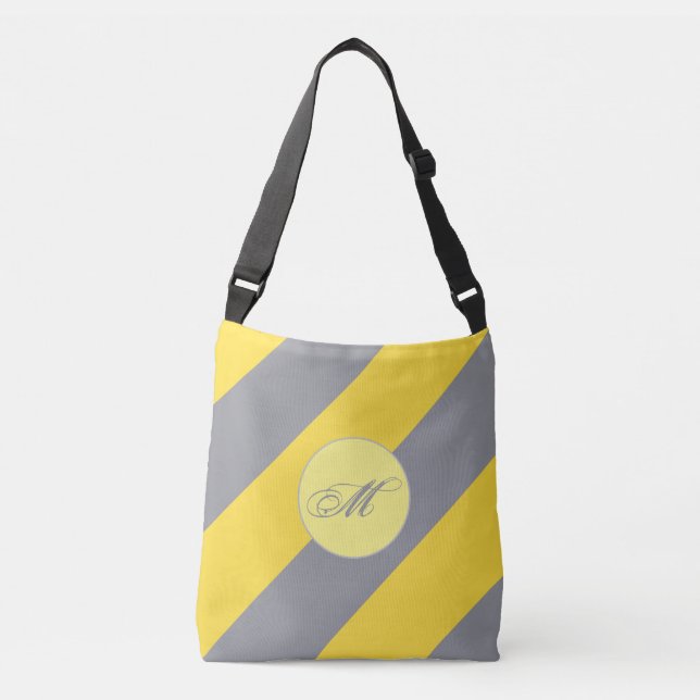 Light Yellow And Soft Grey Customise Crossbody Bag (Front)