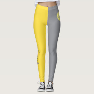 Light Yellow And Soft Grey Customise Leggings