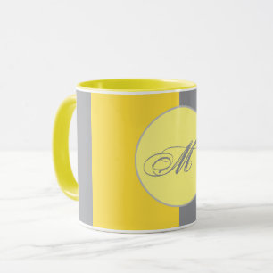 Light Yellow And Soft Grey Customise Mug
