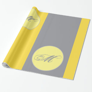 Light Yellow And Soft Grey Customise Mug Wrapping Paper