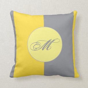 Light Yellow And Soft Grey Customise Throw Pillow