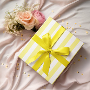 Light Yellow and White Stripes Wrapping Paper