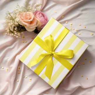 Light Yellow and White Stripes Wrapping Paper