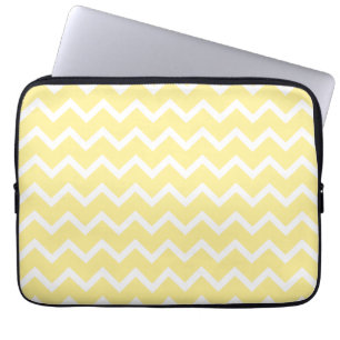 Light Yellow and White Zigzags. Laptop Sleeve