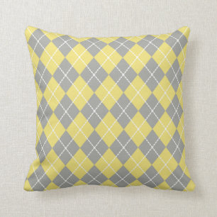 Light Yellow Argyle Pillow