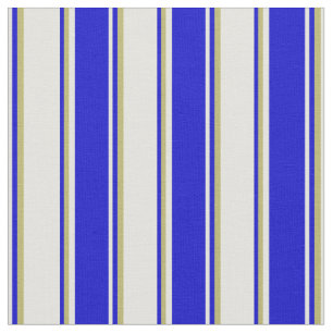 Light Yellow, Blue & Dark Khaki Pattern Fabric