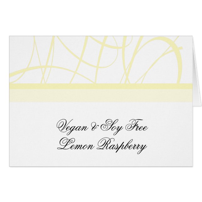 Light Yellow Buffet Menu Tent/Table Card (Front Horizontal)