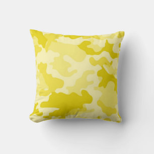 Light Yellow Camo Throw Pillow