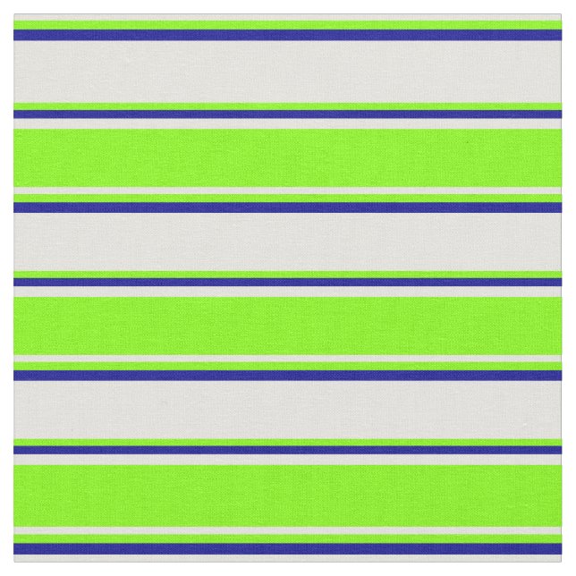 Light Yellow, Chartreuse & Dark Blue Coloured Fabric (Close Up)