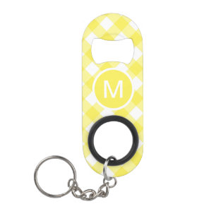 Light Yellow Classic Gingham Pattern Monogram