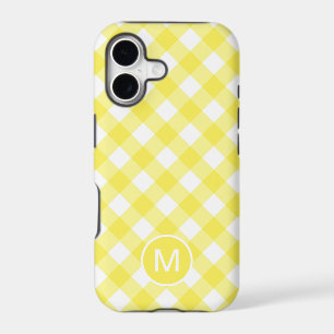 Light Yellow Classic Gingham Pattern Monogram