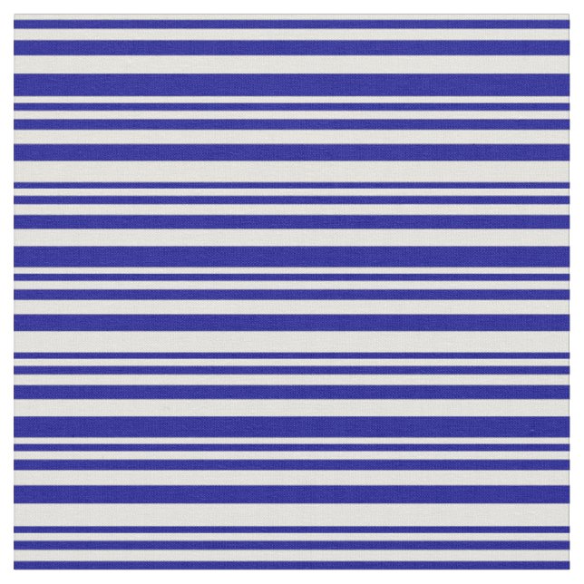 Light Yellow & Dark Blue Stripes Fabric (Close Up)