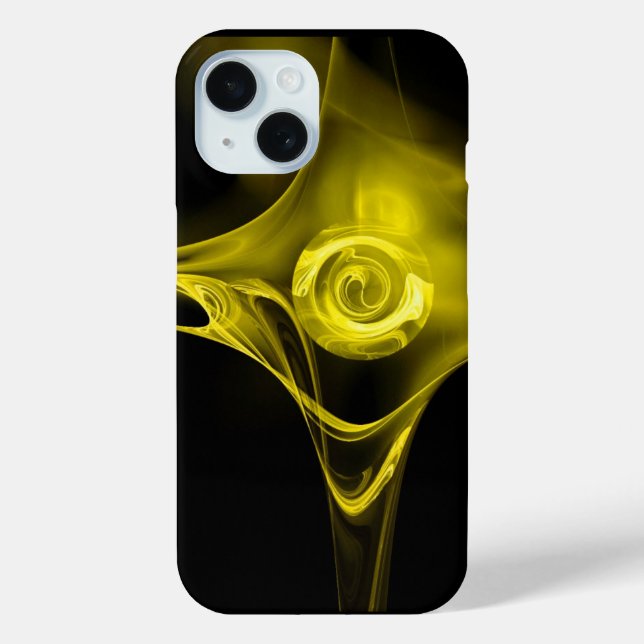 LIGHT YELLOW FRACTAL ROSE Case-Mate iPhone CASE (Back)