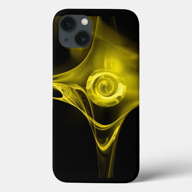 LIGHT YELLOW  FRACTAL ROSE Case-Mate iPhone CASE (Back)