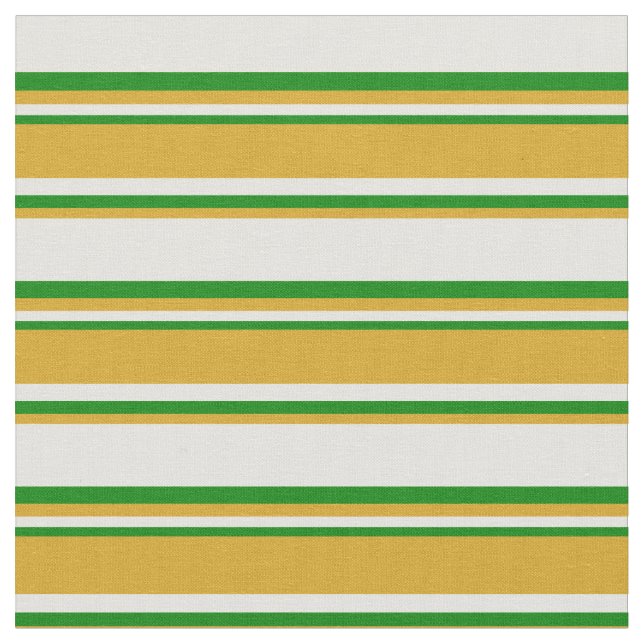 Light Yellow, Goldenrod & Green Coloured Pattern Fabric (Close Up)