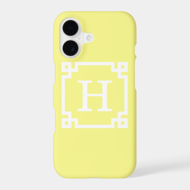 Light Yellow Greek Key Frame #2 Initial Monogram (Back)