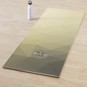 Light yellow grey ombre mesh pattern Monogram Yoga Mat