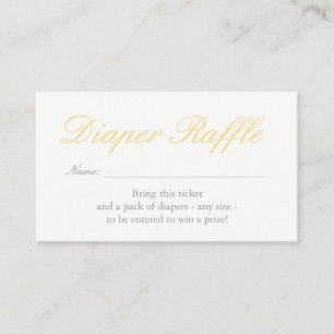 Light Yellow Hearts Diaper Raffle Card
