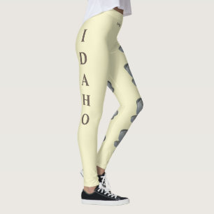 Light Yellow Idaho State Syringa Flower Leggings