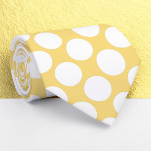 Light Yellow Jumbo Polka Dots Custom Necktie
