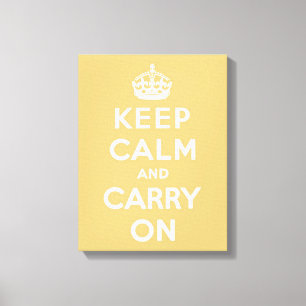 Light Yellow  Keep Calm Canvas Print