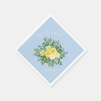 Light Yellow & Pale Blue  Rose Floral Wedding
