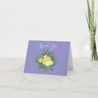 Light Yellow & Periwinkle Blue Floral Thank You
