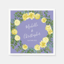 Light Yellow Periwinkle Blue Rose Floral Wedding
