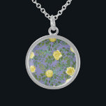 Light Yellow & Periwinkle Blue Rose Floral Wedding Sterling Silver Necklace<br><div class="desc">Beautiful Light Yellow & Periwinkle Blue peony & rose floral wedding invitations with abundant greenery.  Perfect for a floral theme or traditional white wedding in the Spring or Summer.  Customise the colour and text to make this wedding invite your own!</div>