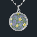 Light Yellow & Periwinkle Blue Rose Floral Wedding Sterling Silver Necklace<br><div class="desc">Beautiful Light Yellow & Periwinkle Blue peony & rose floral wedding invitations with abundant greenery.  Perfect for a floral theme or traditional white wedding in the Spring or Summer.  Customise the colour and text to make this wedding invite your own!</div>