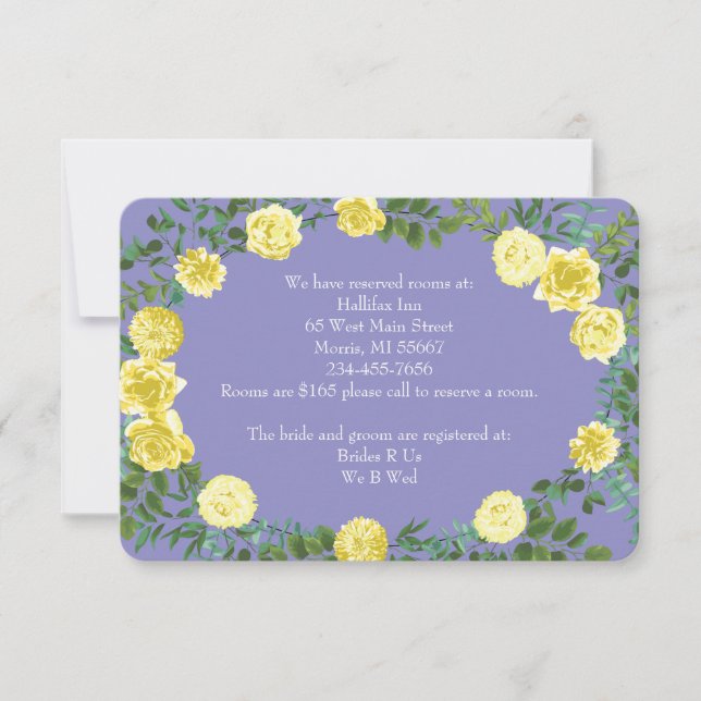 Light Yellow Periwinkle Blue Rose Information Card (Front)
