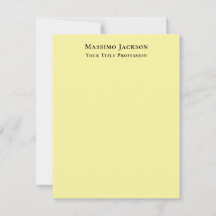 Light Yellow Plain Elegant Professional Modern Card