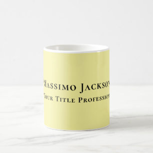 Light Yellow Plain Elegant Professional Modern Coffee Mug