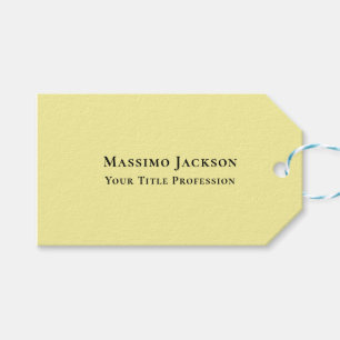 Light Yellow Plain Elegant Professional Modern Gift Tags