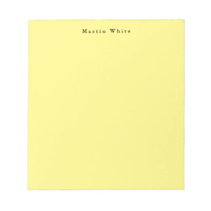 Light Yellow Plain Elegant Professional Modern Notepad