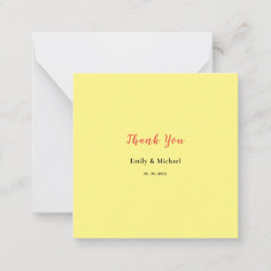 Light Yellow Plain Elegant Professional Thank You Card