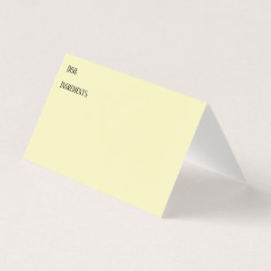 Light Yellow Potluck Dish Recipe Tent Cards