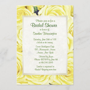 Light Yellow Rose Floral Bridal Shower Invitation